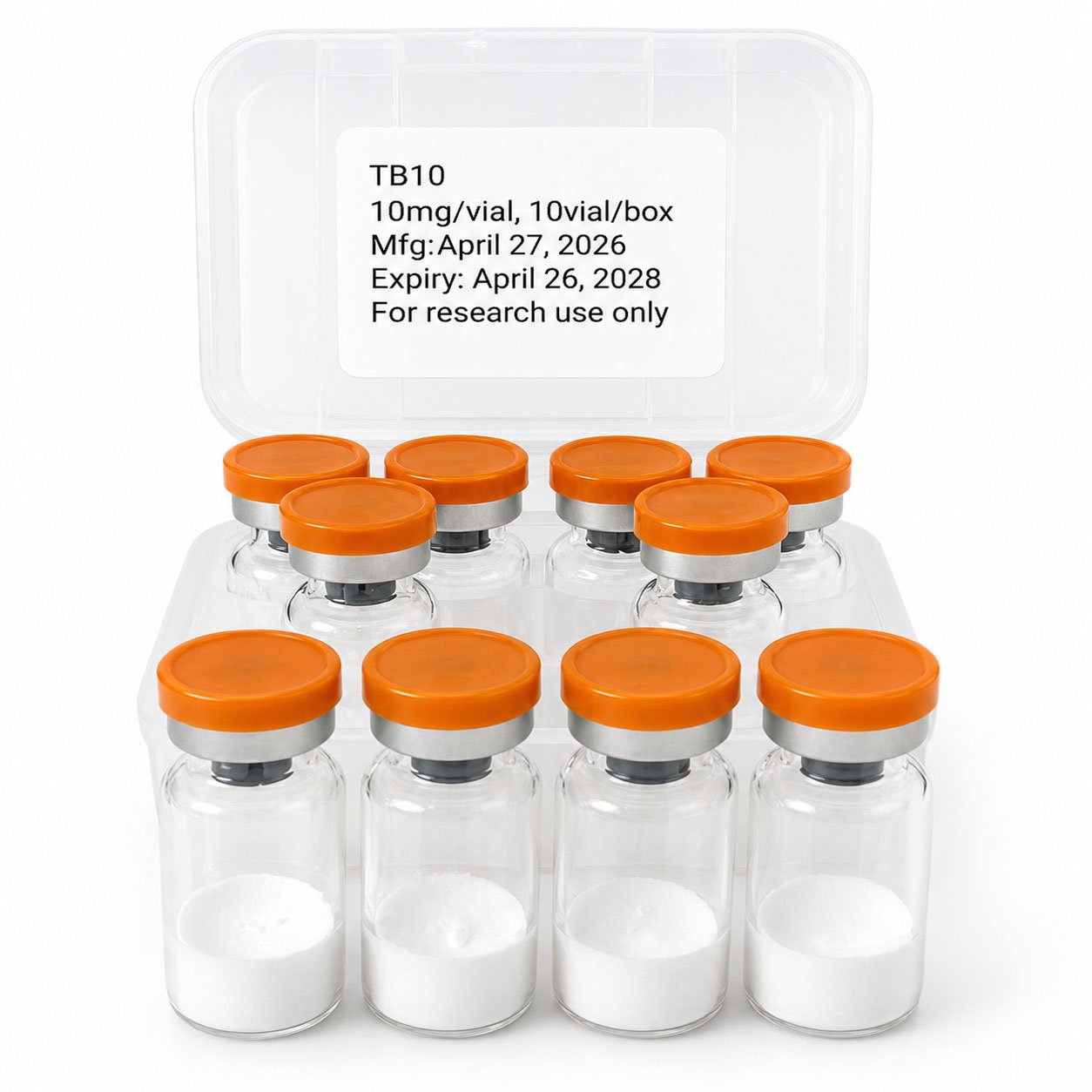 tb500 TB-500 (B4 Acetate) Research Peptide 5mg / 10mg – 10 Vials/Box - Image 1